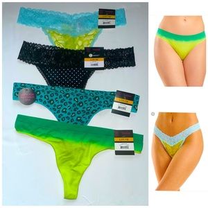 NWT 4 Pcs Women Lace Thong Panties intimates Large  stretchy sexy Lingerie